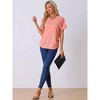 cheibear Womens Rayon Sleep T Shirt V Neck Pajamas Top - 3 of 4