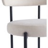 Nordlys Set of 2 Metal Beige Velvet Bar Stools Modern Design Style Upholstery Dining Room - 2 of 4
