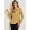 Allegra K Women's 1950s Vintage Ruffle Neck Long Sleeve Dots Chiffon Blouse - 2 of 4