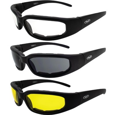 3 Pairs of Global Vision Eyewear Chicago Safety Motorcycle Glasses