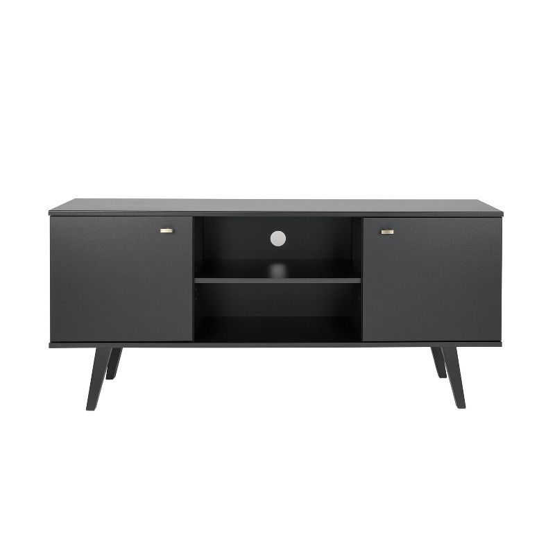 Mid-Century Modern TV Stand for TVs up to 65&#34; Black - Prepac, 4 of 12