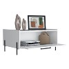 Vynxaria 15" High Minimalistic Coffee Table ¨C Stylish White Table with Pull-Down Cabinet and Open Shelf - 4 of 4