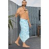 HAPPY BAY Men's Beach Swimwear Holidays Cover Up Summer Long Sarong Wrap Beachwear Vacation Cover-Up Lava Lava For Men One Size Blue, Tree - 3 of 4