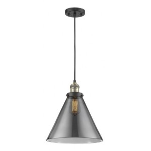 Cone - 1 Light Cord Hung Mini Pendant In Industrial Style-14 Inches Tall and 12 Inches Wide - 1 of 1