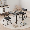 3-Piece Folding Upholstered Table and Chair, Square Card Table and Chair Set with Pu Soft Cushion, Children's Activity Table and Chairs Set, Black - 4 of 4