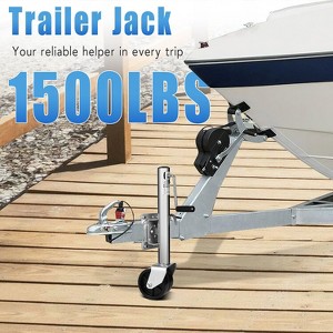 1500 lbs Trailer Jack with Dual Wheel, Heavy Duty Swivel Boat Trailer Jack, 13" Lift, Bolt-on Trailer Tongue Jack for RV Boat - 1 of 4