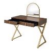 PAGED Vanity Desk Rustic Makeup Table with Mirror, 4 Storage Drawers for Living Room, Bedroom - 4 of 4