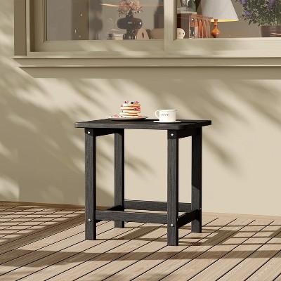 Square HDPE Outdoor Side Table– Durable Adirondack Patio End Table, Weather Resistant & Easy to Assemble