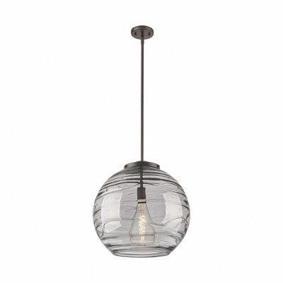 Athens Deco Swirl - 1 Light Pendant In Industrial Style-19.5 Inches Tall and 17.88 Inches Wide