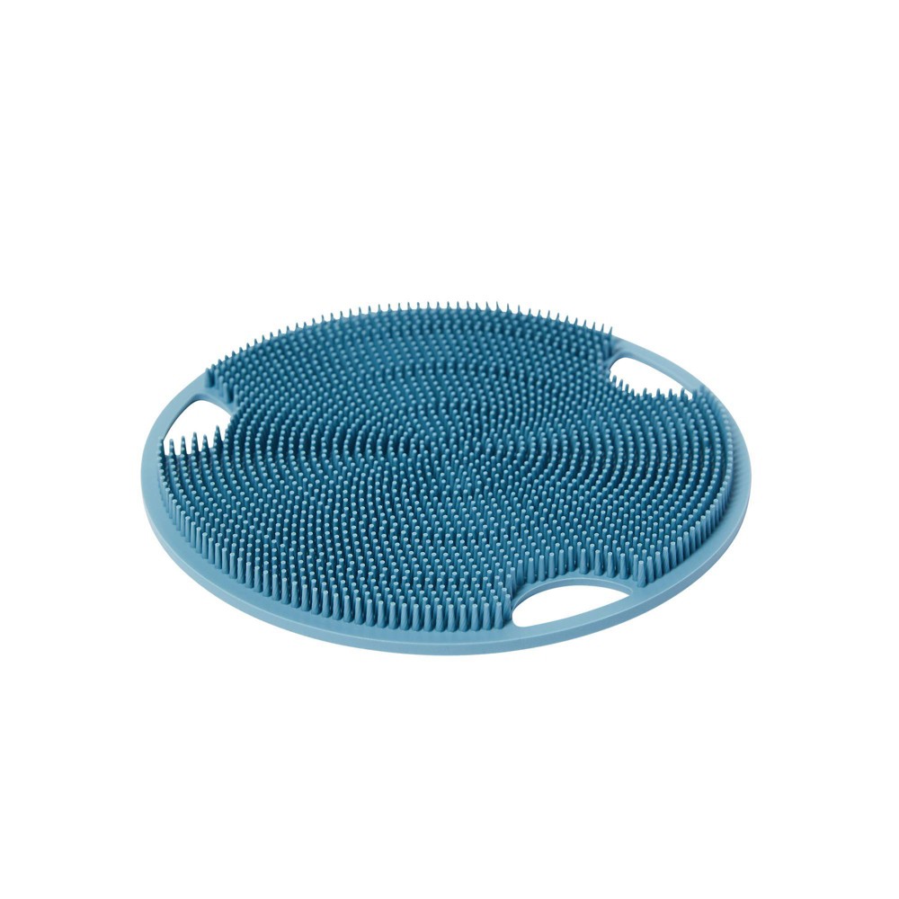 Photos - Bath Sponge Boie USA Exfoliating Flat Body Scrubber - Blue: TPE Material, Whole Body Use,  and Loofahs