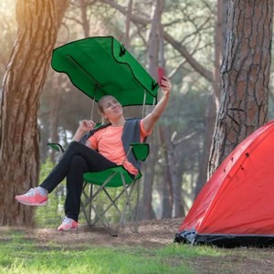 Racxily Foldable Beach Canopy Chair Sun Protection Camping Lawn Canopy Chair 330LBS Load Folding Seat - 1 of 4