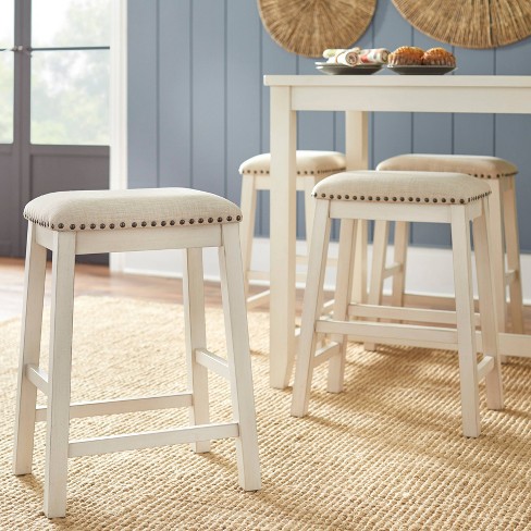 Set Of 4 24 Tobias Counter Height, White Wood Counter Height Bar Stools