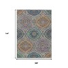 HomeRoots 9' X 12' Blue Copper And Gold Floral Washable Indoor Outdoor Area Rug - 3 of 4