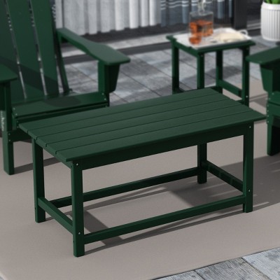 Malibu Dark Green HDPE Rectangular Outdoor Coffee Table