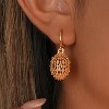 Vuskdtei18K Gold Plated Flower Dangle Earrings for Women, Hypoallergenic Cubic Zirconia Earrings, Elegant Chandelier Drop Earrings - 3 of 4