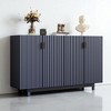 Fluted 4-Door Buffet Cabinet with Adjustable Shelves, Retro Sideboard Storage Cabinet with Soft-Closing Hinges and Cable Holes for Dining Room - 3 of 4