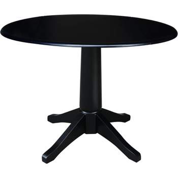 International Concepts 42 inches Round Dual Drop Leaf Pedestal Table, 30.3 inchesH