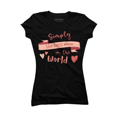 Junior's Design By Humans Mother's Day Simply the Best Mom Banner By BoogieCreates T-Shirt