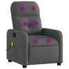 vidaXL Massage Recliner Chair Dark Gray Fabric - 2 of 4