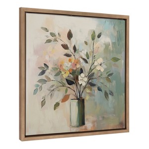 Kate & Laurel All Things Decor 22"x22" Sylvie Traditional Boho Floral Botanical I Framed Canvas by The Creative Bunch Studio Gold - 1 of 4