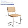 QingMoon Rattan Dining Chairs Set of 2, Leather Rattan Side Accent Chairs, Stainless Chrome Base, Modern Mid Century Designed Chairs - 3 of 4