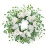 Hydrangea and Ivy Leaf Wreath – 21.5"D Faux Floral Door Accent by Melrose - 2 of 3