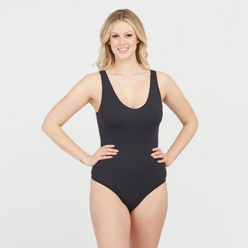 Assets By Spanx Women's Plus Size Smoothing Bodysuit - Black 1x : Target