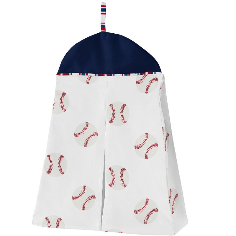 Sweet Jojo Designs Boy Baby Crib Bedding Set - Baseball Patch Red White and Blue 11pc, 6 of 8