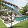 Outdoor Patio Umbrella, 6 Steel Ribs 9 FT Umbrella with Pure Color, UV Resistant Polyester Fabric Lawn Umbrella with Steel Frame-Coolbibila - 2 of 4