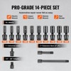 VEVOR 360 Degree Swivel Impact Socket Set, 3/8" Socket Set 14PCS Deep Universal Metric 10-19mm, 6 Point Cr-Mo Alloy Steel for Auto Repair,Black - 4 of 4