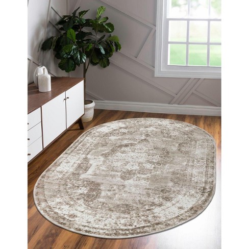 Beige 3' 0 x 5' 0 Oval Area Rug Pad | Unique Loom