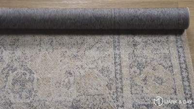 East Traditional Blue and Burnt Orange Washable Wool Area Rug 2'3" x 3'9"