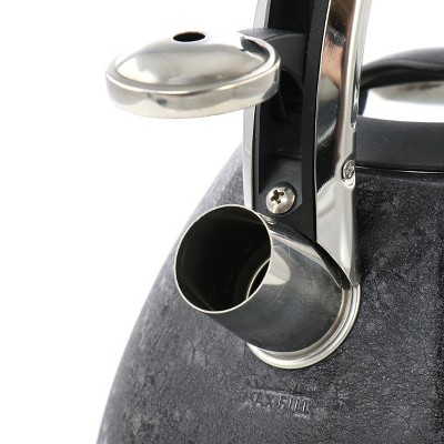 96 oz Black Stainless Steel Whistling Tea Kettle