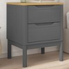 vidaXL Bedside Cabinet Solid Pine Wood Small Nightstand - Multiple Colors - 2 of 4