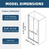 NicBex Shower Door  37.4" Wx72" H Pivot Tub Shower Doors with 1/4" (6mm) Tempered Glass Door and 304 Stainless Steel Open Outside, Chrome - 4 of 4