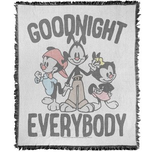 Animaniacs The Siblings Blanket 50"x60" Woven Tapestry - 1 of 4