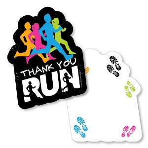 Big Dot of Happiness Set The Pace - Running - Shaped Thank You Cards - Track, Cross Country or Marathon Thank You Note Cards & Envelopes - Set of 12 - 1 of 4