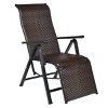 Costway Patio Rattan Folding Lounge Chair Recliner Back Adjustable Beach Yard Pool - 3 of 4