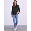 Allegra K Women's Faux Suede Stretch Casual Button Down Long Sleeve Shirt - 4 of 4