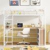 Full Size Metal Loft Bed with 3 Layers of Shelves and L-shaped Desk - 2 of 4