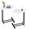 GlasFlength End Tables, Modern Accent End Table Coffee Table with Metal Leg for Living Room, Bedroom and Office, White, 17.72"*11.81"*23.62" - 3 of 4