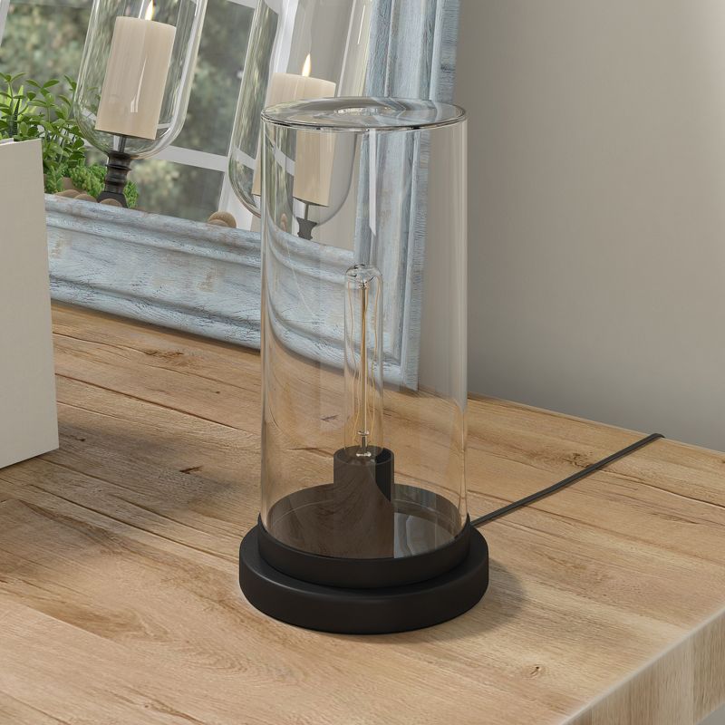 Hampton & Thyme 13" Tall Uplight Mini Lamp with Glass Shade, 3 of 9