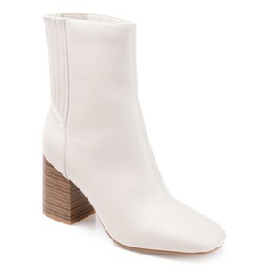 Journee Collection Women's Maize Back Heel Zip Stacked Heel Booties - 1 of 4