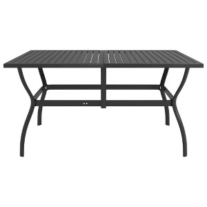 vidaXL Outdoor Dining Table Patio Table Porch Deck Garden Furniture Steel - 1 of 4