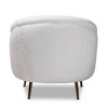 Urian Boucle Upholstered Accent Chair White/Gold - Baxton Studio - 4 of 4
