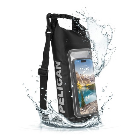 Pelican Marine Water Resistant 2L Dry Bag with Built-In Phone Pouch -  Stealth Black