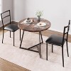 3-Piece Dining Table Set for 2, Round Kitchen Table with 2 Upholstered Chairs, Metal Frame & Faux Marble Top for Small Space, Apartment - 2 of 4