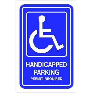 Hillman English Blue Handicap Sign 18 in. H X 12 in. W - Case of 5 - 1 of 1