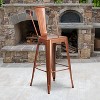 Emma and Oliver Commercial Grade 4 Pack 30" High Metal Indoor-Outdoor Barstool with Back - 2 of 4