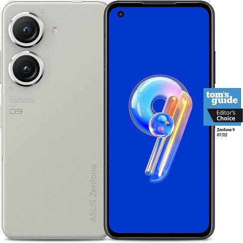 ASUS ZenFone 9, 5.9” FHD+ 2400x1080 AMOLED 120Hz, 50MP/12MP Dual Camera,  8GB, 128GB, 5G LTE Unlocked Dual SIM, White, US Version, AI2202-8G128G-WH